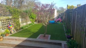 Artificial Grass layed in garden